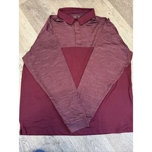 Three Sixty Six Men's Size 3 Xl Long Sleeve Burgundy Shirt New